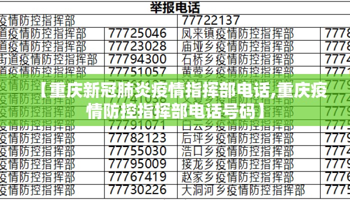 【重庆新冠肺炎疫情指挥部电话,重庆疫情防控指挥部电话号码】