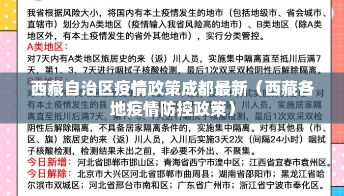 西藏自治区疫情政策成都最新（西藏各地疫情防控政策）
