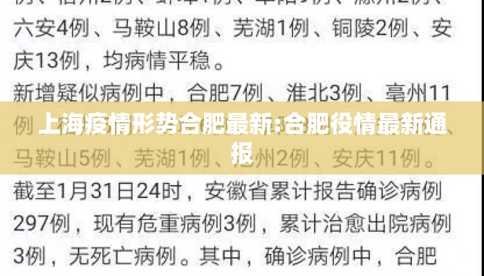 上海疫情形势合肥最新:合肥役情最新通报