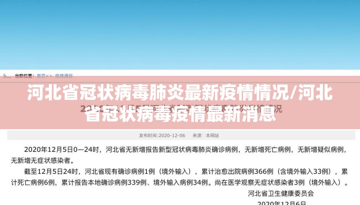 河北省冠状病毒肺炎最新疫情情况/河北省冠状病毒疫情最新消息