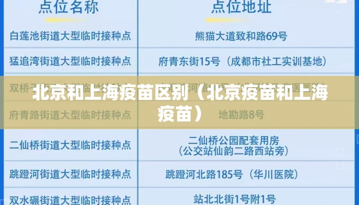 北京和上海疫苗区别（北京疫苗和上海疫苗）