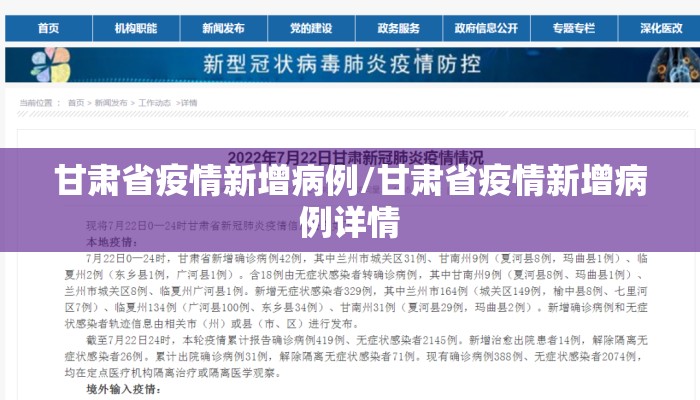 甘肃省疫情新增病例/甘肃省疫情新增病例详情