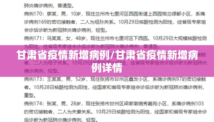甘肃省疫情新增病例/甘肃省疫情新增病例详情