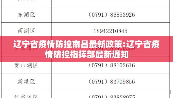 辽宁省疫情防控南昌最新政策:辽宁省疫情防控指挥部最新通知