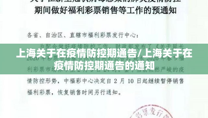上海关于在疫情防控期通告/上海关于在疫情防控期通告的通知