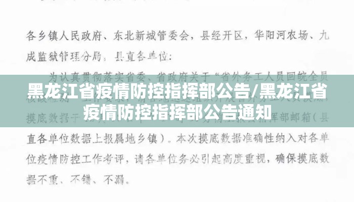 黑龙江省疫情防控指挥部公告/黑龙江省疫情防控指挥部公告通知