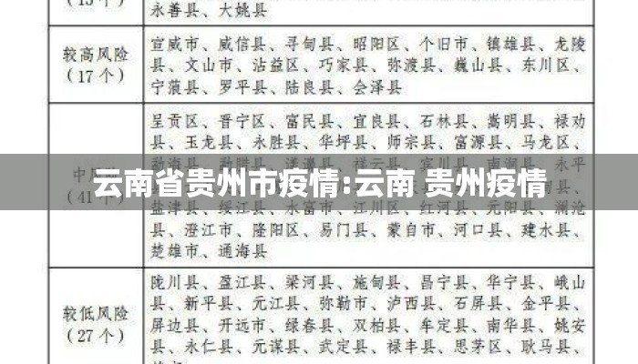 云南省贵州市疫情:云南 贵州疫情