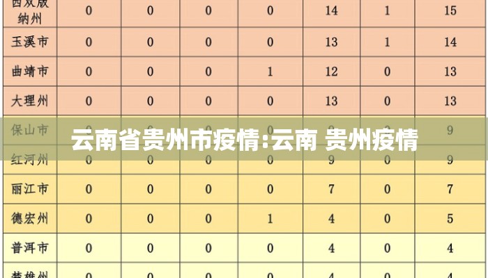 云南省贵州市疫情:云南 贵州疫情