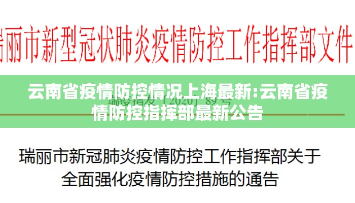 云南省疫情防控情况上海最新:云南省疫情防控指挥部最新公告