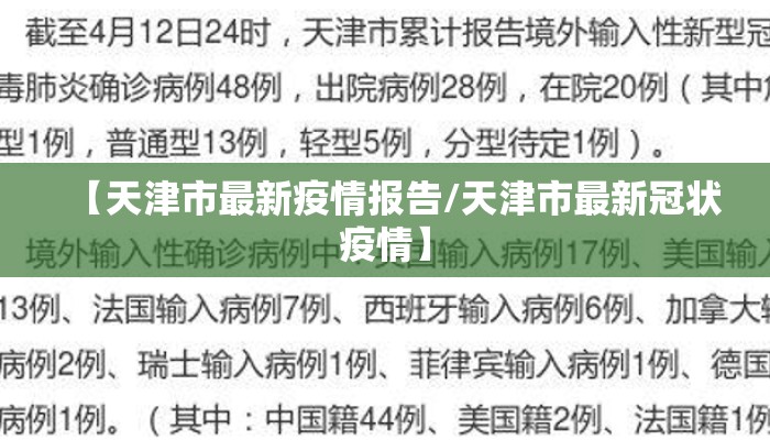 【天津市最新疫情报告/天津市最新冠状疫情】