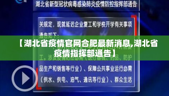 【湖北省疫情官网合肥最新消息,湖北省疫情指挥部通告】