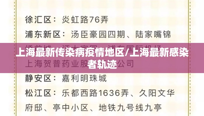 上海最新传染病疫情地区/上海最新感染者轨迹
