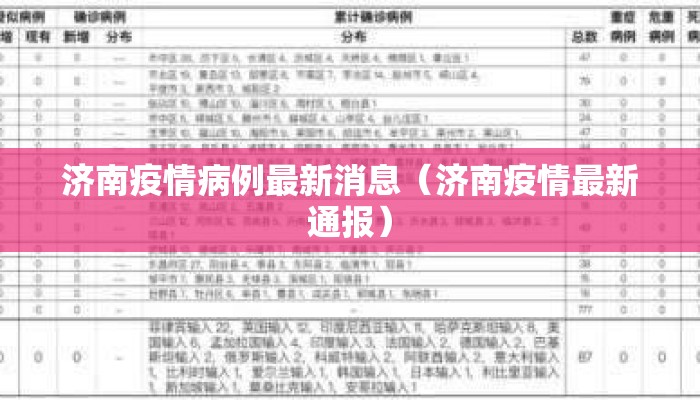 济南疫情病例最新消息（济南疫情最新通报）