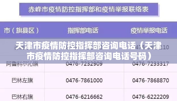 天津市疫情防控指挥部咨询电话（天津市疫情防控指挥部咨询电话号码）