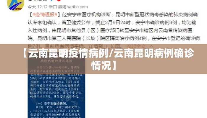 【云南昆明疫情病例/云南昆明病例确诊情况】