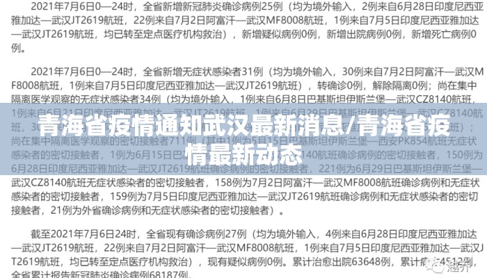 青海省疫情通知武汉最新消息/青海省疫情最新动态