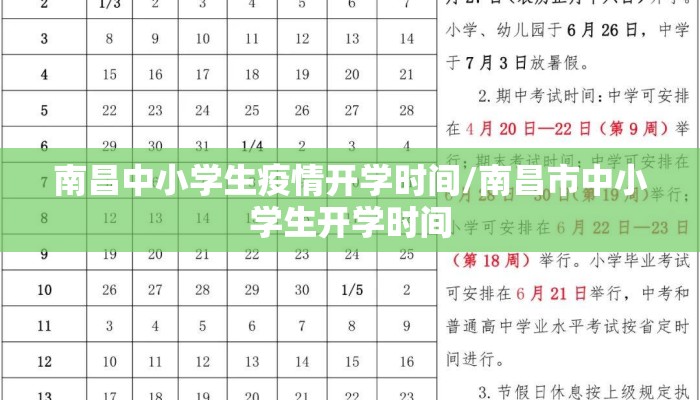 南昌中小学生疫情开学时间/南昌市中小学生开学时间