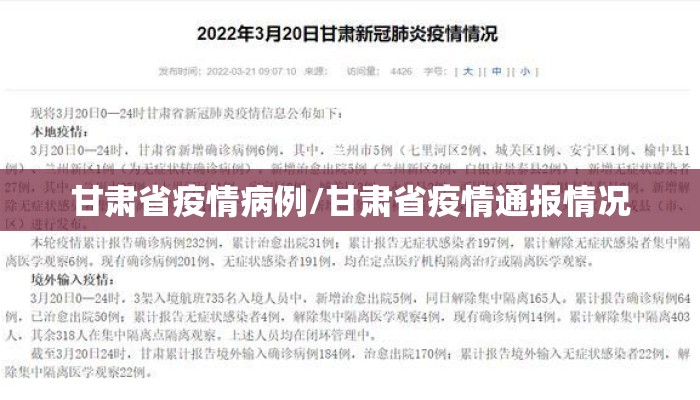 甘肃省疫情病例/甘肃省疫情通报情况