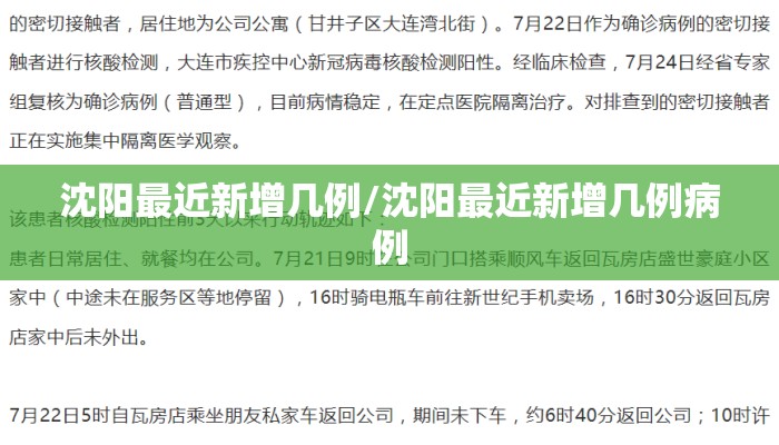 沈阳最近新增几例/沈阳最近新增几例病例