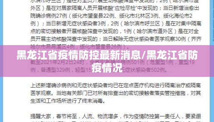 黑龙江省疫情防控最新消息/黑龙江省防疫情况 黑龙江省疫情防控最新消息/黑龙江省防疫情况