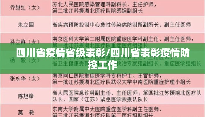 四川省疫情省级表彰/四川省表彰疫情防控工作