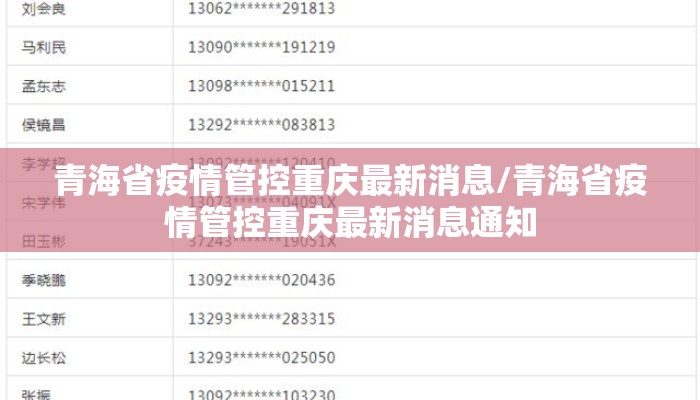 青海省疫情管控重庆最新消息/青海省疫情管控重庆最新消息通知