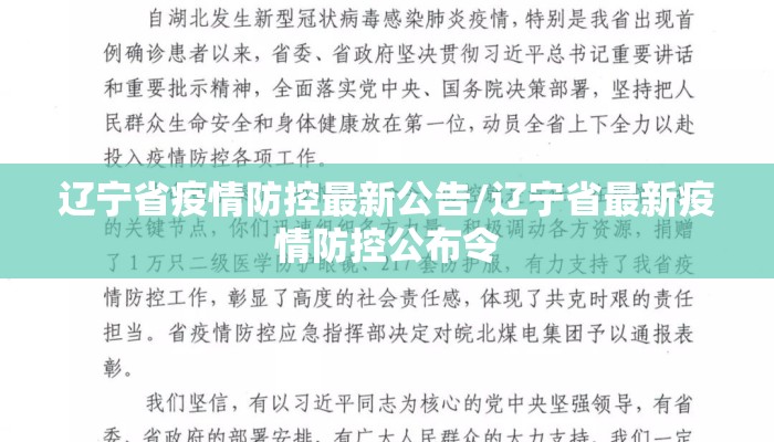 辽宁省疫情防控最新公告/辽宁省最新疫情防控公布令