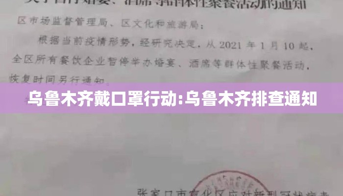 乌鲁木齐戴口罩行动:乌鲁木齐排查通知