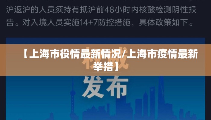 【上海市役情最新情况/上海市疫情最新举措】