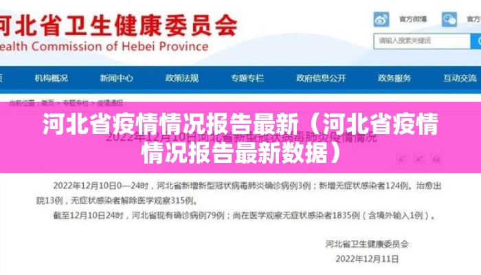 河北省疫情情况报告最新（河北省疫情情况报告最新数据）