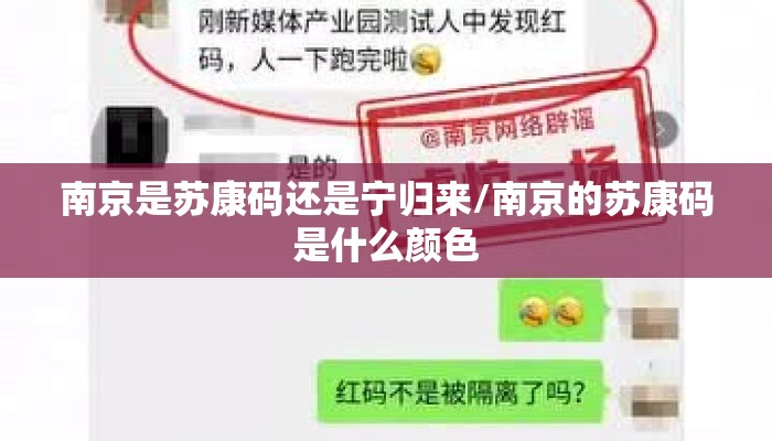 南京是苏康码还是宁归来/南京的苏康码是什么颜色