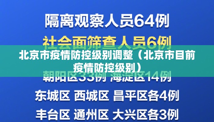 北京市疫情防控级别调整（北京市目前疫情防控级别）