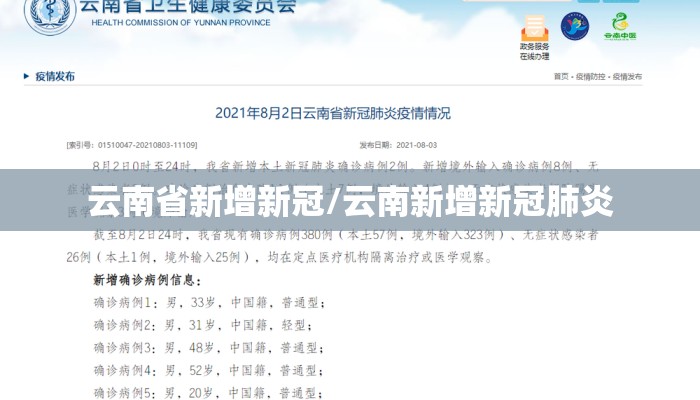 云南省新增新冠/云南新增新冠肺炎