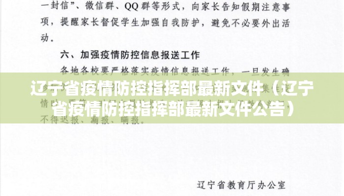 辽宁省疫情防控指挥部最新文件（辽宁省疫情防控指挥部最新文件公告）