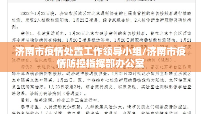 济南市疫情处置工作领导小组/济南市疫情防控指挥部办公室