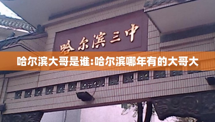 哈尔滨大哥是谁:哈尔滨哪年有的大哥大
