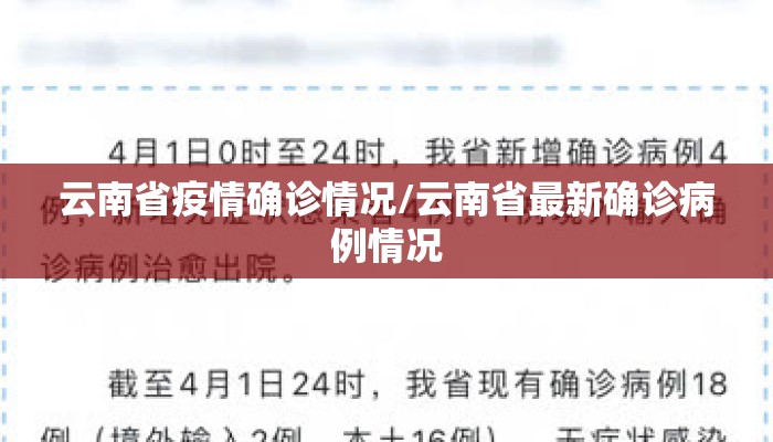 云南省疫情确诊情况/云南省最新确诊病例情况