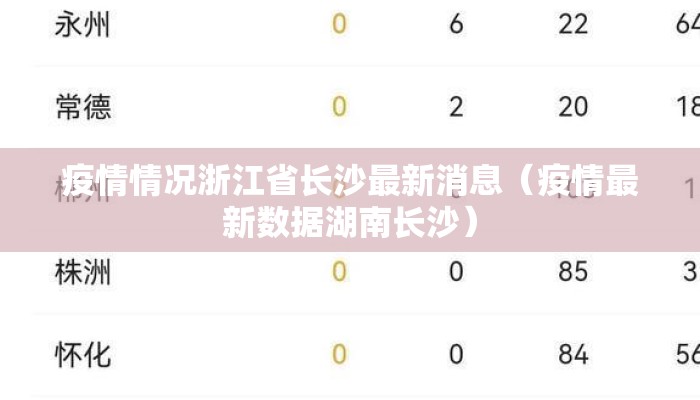 疫情情况浙江省长沙最新消息（疫情最新数据湖南长沙）