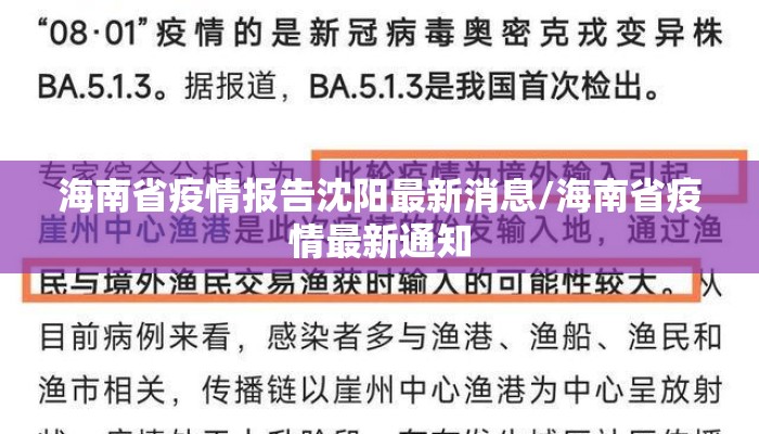 海南省疫情报告沈阳最新消息/海南省疫情最新通知