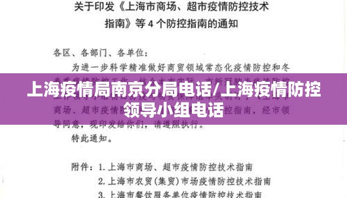 上海疫情局南京分局电话/上海疫情防控领导小组电话