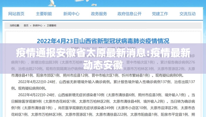 疫情通报安徽省太原最新消息:疫情最新动态安徽