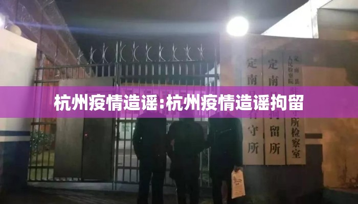 杭州疫情造谣:杭州疫情造谣拘留