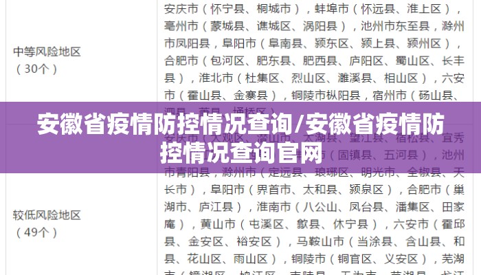 安徽省疫情防控情况查询/安徽省疫情防控情况查询官网
