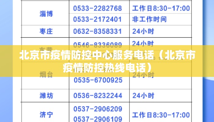 北京市疫情防控中心服务电话（北京市疫情防控热线电话）