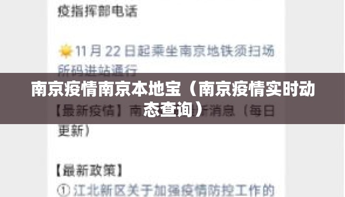 南京疫情南京本地宝（南京疫情实时动态查询）
