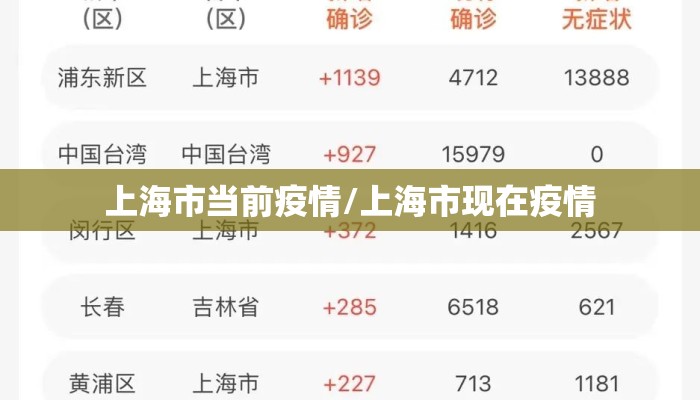 上海市当前疫情/上海市现在疫情