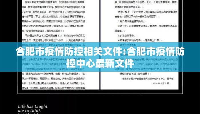 合肥市疫情防控相关文件:合肥市疫情防控中心最新文件