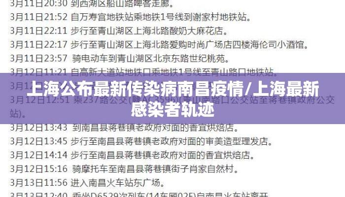 上海公布最新传染病南昌疫情/上海最新感染者轨迹