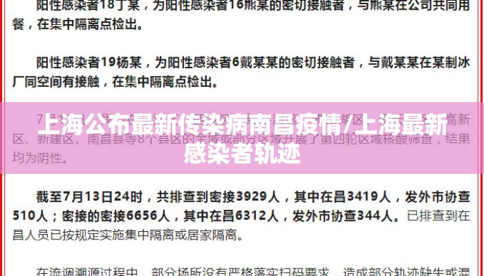 上海公布最新传染病南昌疫情/上海最新感染者轨迹