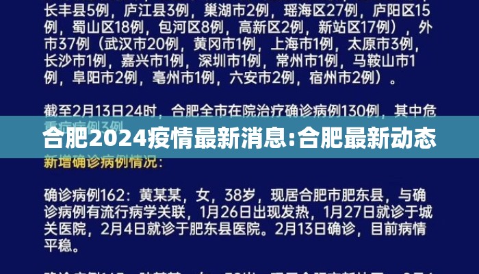 合肥2024疫情最新消息:合肥最新动态